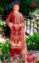 Aasha Designer 1208 A Pure Cotton Printed Exclusive Embroidery Work Pakistani Suit