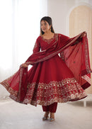 Zf-5016 C Designer Elegant Embroidered Sequence Anarkali Gown