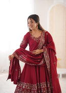 Zf-5016 C Designer Elegant Embroidered Sequence Anarkali Gown