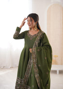 Zf-5016 D Designer Elegant Embroidered Sequence Anarkali Gown