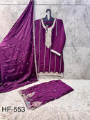 Hoor Tex 553 C Designer Heavy Chinon Silk Pakistani Suit