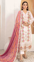 Saniya Trendz 7004  Cotton With Chikankari Embroidered Work Pakistani Work