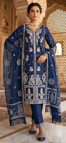 Hoor Tex 684 A Designer Chiffon Heavy Cristal Viscous Work Pakistani Suit