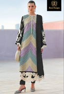 Ziaaz 7773 02-D Designer Chikenkari Tricoloured Heavy Embroidered Work Pakistani Suit