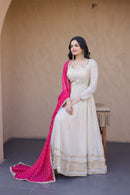 LW 9329 B Cosmos with Real Mirror with Zari Embroidered lace work Suits