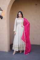 LW 9329 B Cosmos with Real Mirror with Zari Embroidered lace work Suits