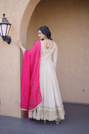 LW 9329 B Cosmos with Real Mirror with Zari Embroidered lace work Suits