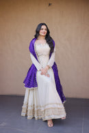 LW 9329 Cosmos with Real Mirror with Zari Embroidered lace work Suits