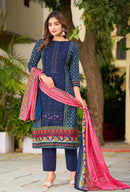 Al Zohaib Az 1380 Pure Cotton Printed  With Heavy Self Work Pakistani Suit