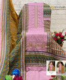 Al Zohaib Az 1381 Pure Cotton Printed  With Heavy Self Work Pakistani Suit