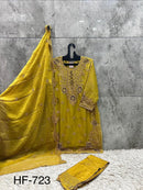 Hoor Tex  Hf-723 A Premuim Heavy Chiffon Silk Pakistani Suit
