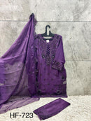 Hoor Tex  Hf-723 B Premuim Heavy Chiffon Silk Pakistani Suit