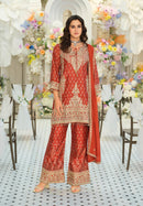 Eba 2381 Chinon Digital Printed Emboidery Work Pakistani Suit