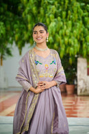 LW 9299 B Vichitra Silk with Rich Sequins Elegant Teal Embroidered Anarkali Gown