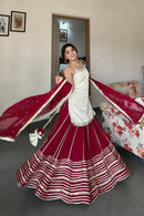 SRK 5344 Fendy Silk Real Mirror Work Festive Wear Red Lehenga
