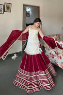 SRK 5344 Fendy Silk Real Mirror Work Festive Wear Red Lehenga