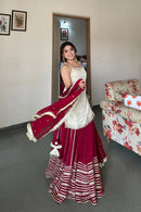 SRK 5344 Fendy Silk Real Mirror Work Festive Wear Red Lehenga