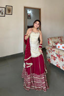 SRK 5344 Fendy Silk Real Mirror Work Festive Wear Red Lehenga