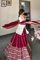SRK 5344 Fendy Silk Real Mirror Work Festive Wear Red Lehenga