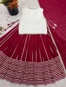 SRK 5344 Fendy Silk Real Mirror Work Festive Wear Red Lehenga
