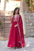 KA 1147 B Faux Blooming With Embroidery Zari Sequins Work Gowns