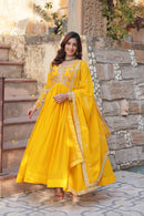 KA 1147 Faux Blooming With Embroidery Zari Sequins Work Gowns