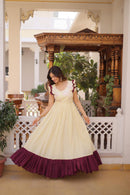 KA 1234 Cotton With Sequins Multithreaded Beads Embroidered work Gowns