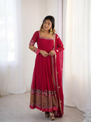ZF 5010 C Elegant Embroidered Sequence Designer Anarkali Gowns