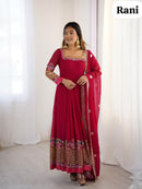ZF 5010 C Elegant Embroidered Sequence Designer Anarkali Gowns