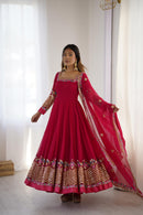 ZF 5010 C Elegant Embroidered Sequence Designer Anarkali Gowns