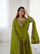 ZF 5010 D Elegant Embroidered Sequence Designer Anarkali Gowns