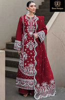 Ziaaz Designs Code 05 B Heavy Cambric Cotton Embroidered Work Pakistani Suit