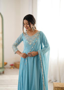 ZF 5012 C Heavy Embroidery Sequins Designer Anarkali Gown