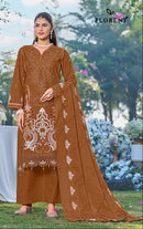 Florent 1076 D Cambric Cotton With Heavy Embroidery Work Pakistni Suit