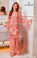 Florent 1077 A Cambric Cotton With Heavy Embroidery Work Pakistani Suit