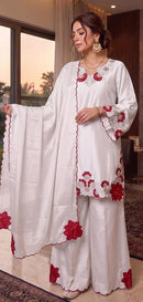 Hoor Tex 804 D Heavy Chiffon Malai Satin Pakistani Suit