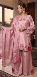 Hoor Tex 804 A Heavy Chiffon Malai Satin Pakistani Suit