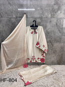 Hoor Tex 804 B Heavy Chiffon Malai Satin Pakistani Suit