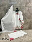 Hoor Tex 804 D Heavy Chiffon Malai Satin Pakistani Suit