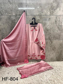 Hoor Tex 804 A Heavy Chiffon Malai Satin Pakistani Suit