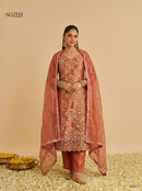 Alizeh 7097 Pure Chiffon Shimmer Silk Pakistani Suit