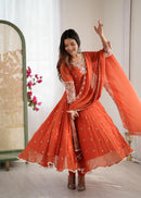 ZF 5012 E Heavy Embroidery Sequins Designer Anarkali Gown