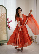 ZF 5012 E Heavy Embroidery Sequins Designer Anarkali Gown