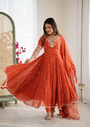 ZF 5012 E Heavy Embroidery Sequins Designer Anarkali Gown