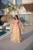 KA 5068 Sindur Silk beads Embroidered Work Lehenga