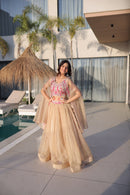 KA 5068 Sindur Silk beads Embroidered Work Lehenga