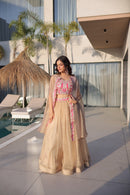 KA 5068 Sindur Silk beads Embroidered Work Lehenga
