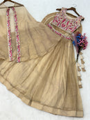 KA 5068 Sindur Silk beads Embroidered Work Lehenga