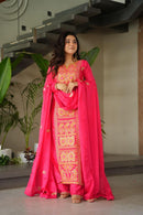 LW 9306 C Chinnon With Zari Multi & Thread Embroidered Work Suit