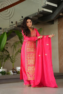 LW 9306 C Chinnon With Zari Multi & Thread Embroidered Work Suit